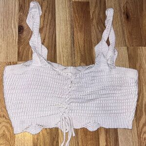 White knitted crop top